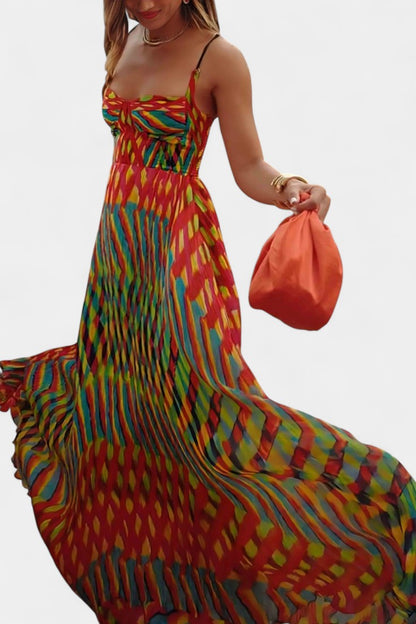Momount dámské boho maxi šaty – splývavé s pásky, letní