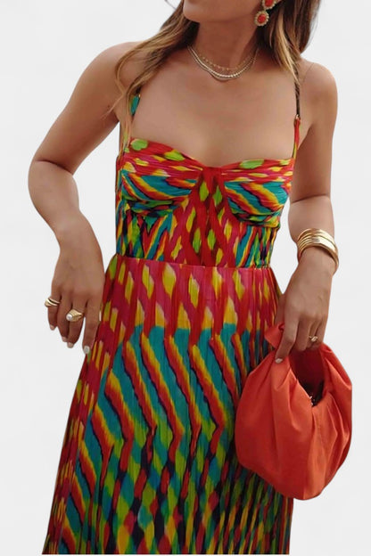 Momount dámské boho maxi šaty – splývavé s pásky, letní