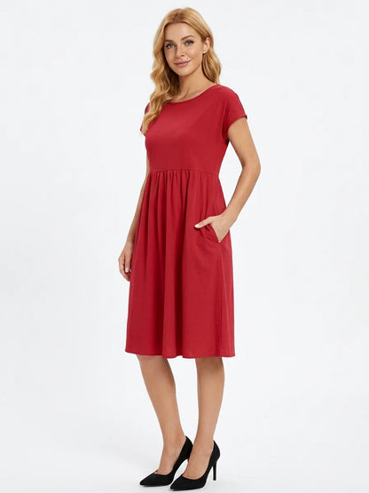Dahlia Summer Maxi Dress | Elegant, Modern, Graceful - Red - 3/4
