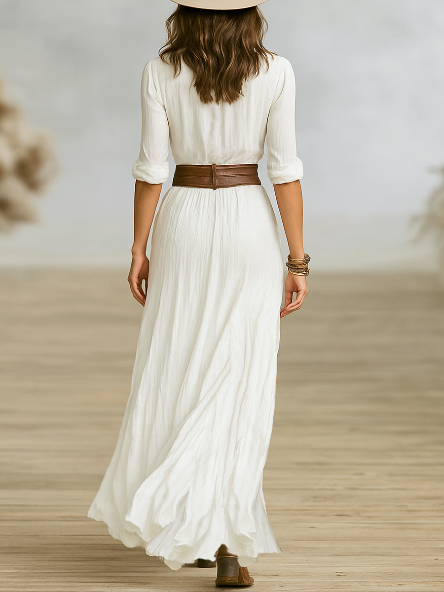 Isadora | Boho letní maxi šaty propínací zapínání s výstřihem do V