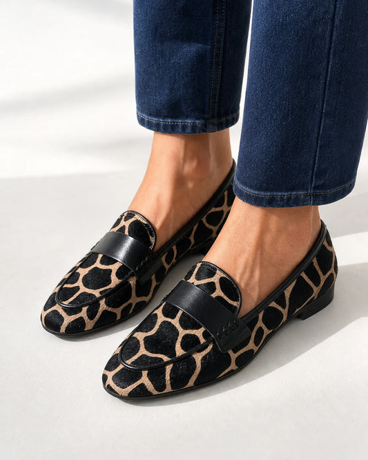 Dámské leopardí mokasíny s černým lemováním — Produktový obrázek 1