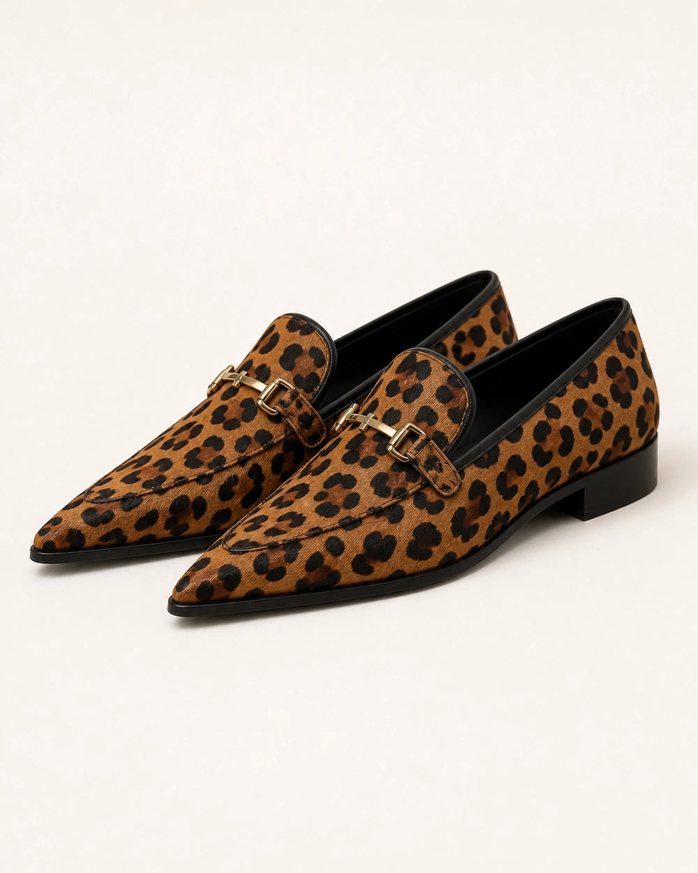 Špičaté leopardí dámské mokasíny s kovovou přezkou — Produktový obrázek 9