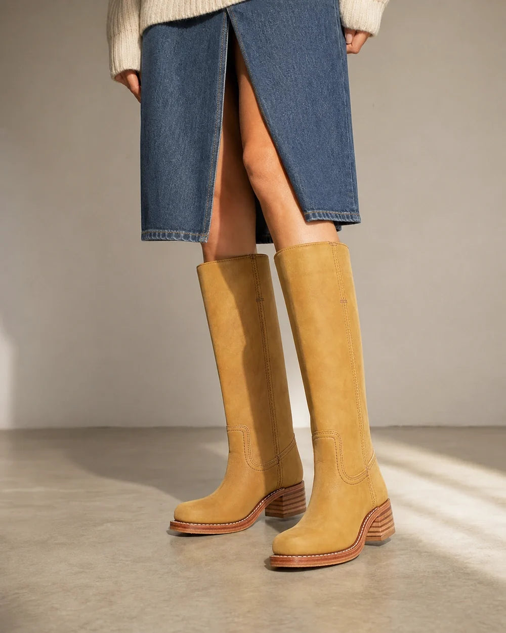 Momount Women Bronco Riding Boots – Yellow hero