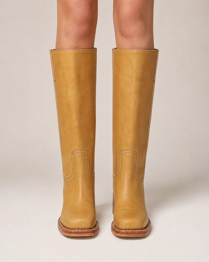 Momount Women Bronco Riding Boots – Yellow front