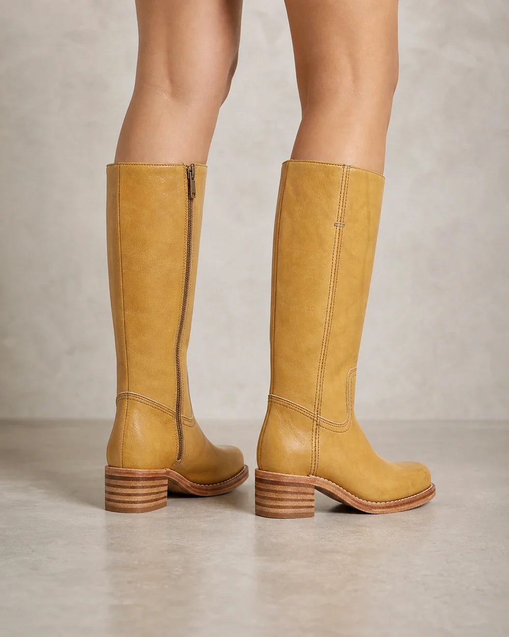 Momount Women Bronco Riding Boots – Yellow rear