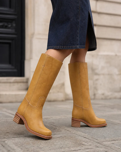 Momount Women Bronco Riding Boots – Yellow walking