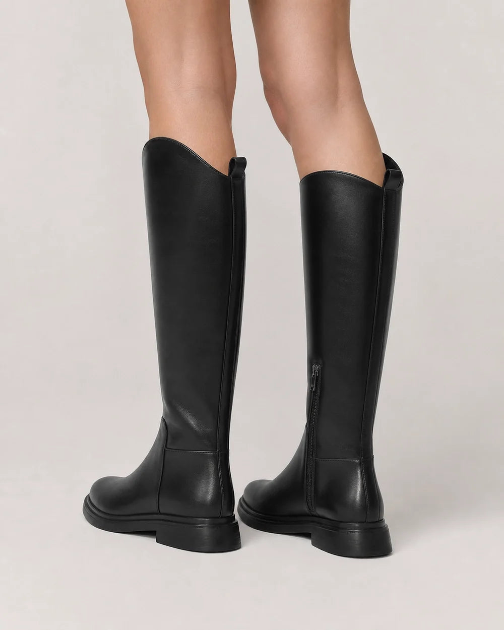 Momount Women Lyana Minimal Knee-High Boots – Black rear