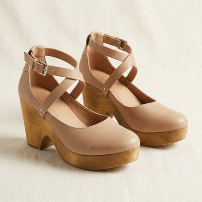 Momount Clog Wedge Sandals - khaki_pack